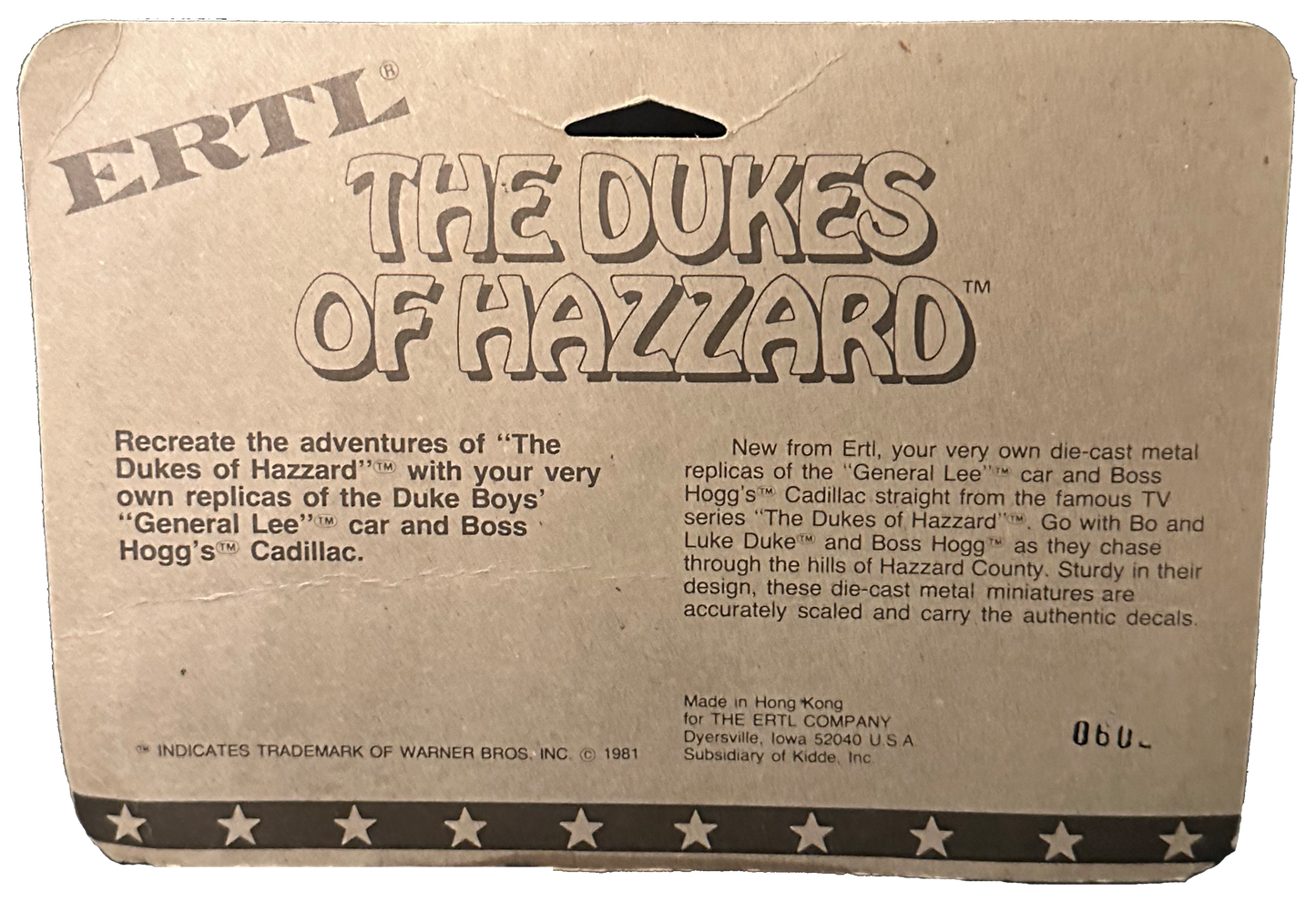 Vintage 1981 Ertl 2 pack 1:64 General Lee and Boss Hogg Cadillac