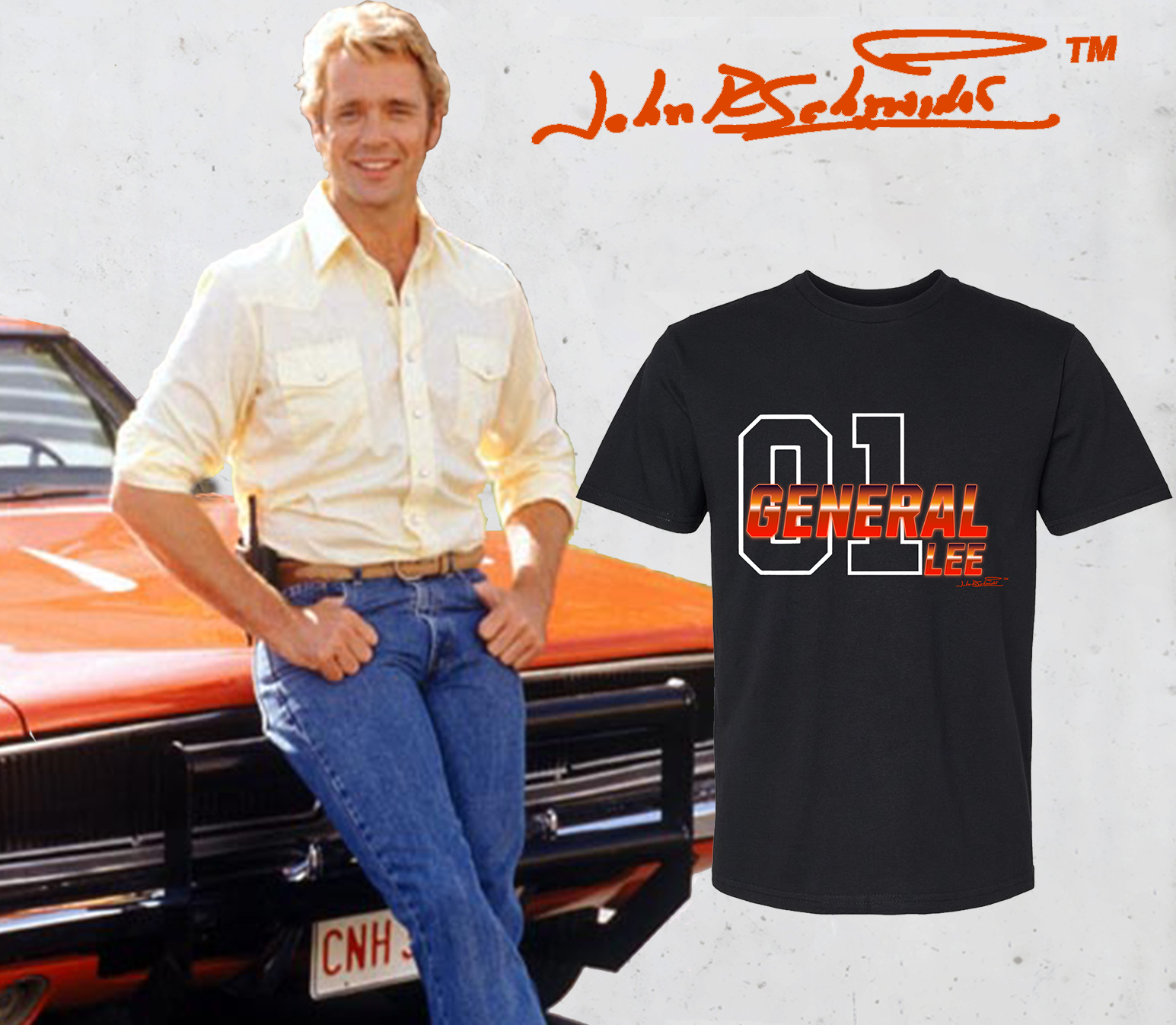 01 Black General Lee T-Shirt – John Schneider Entertainment Store
