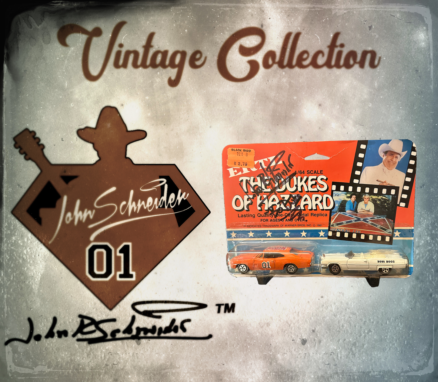 Vintage 1981 Ertl 2 pack 1:64 General Lee and Boss Hogg Cadillac