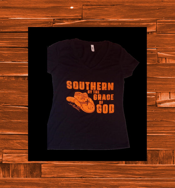 Southern By The Grace of God Women's V-Neck