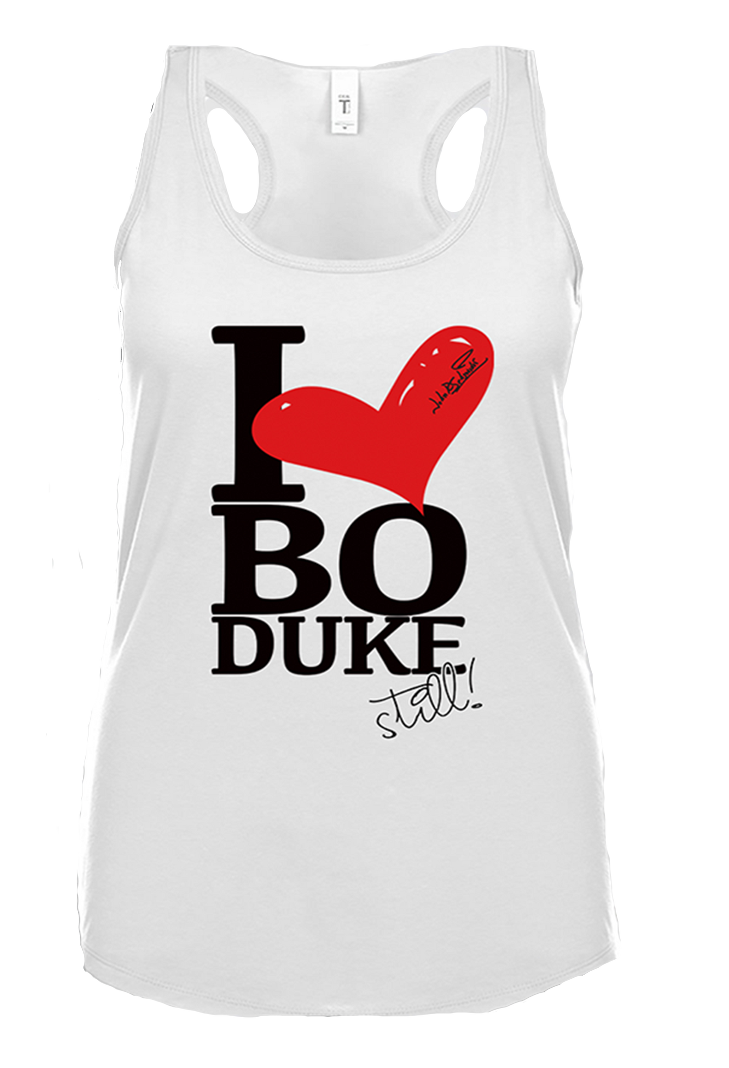 I Heart Bo Duke Still" White Tank Top Shirt
