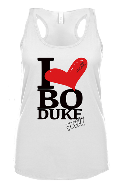 I Heart Bo Duke Still" White Tank Top Shirt