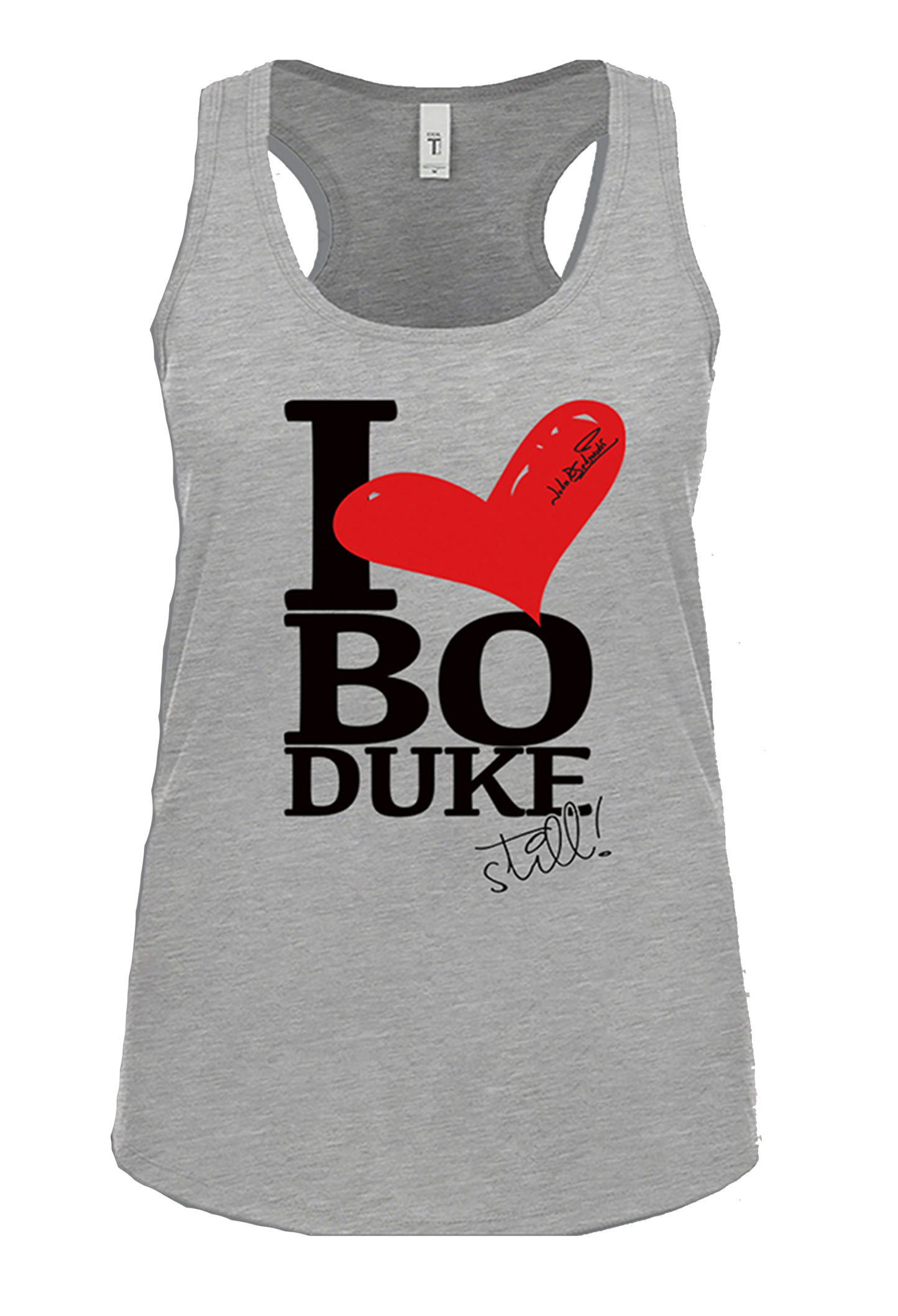 I Heart Bo Duke Still Gray Tank Top Shirt