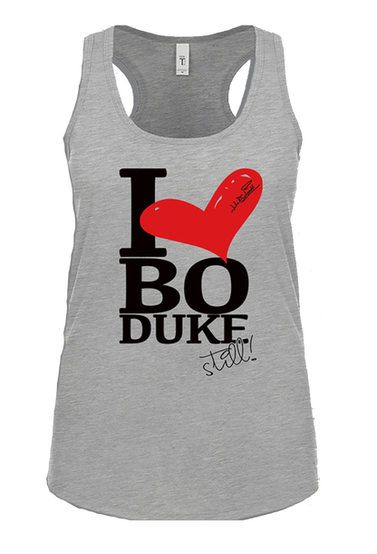 I Heart Bo Duke Still Gray Tank Top Shirt