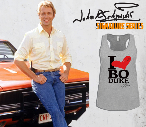 I Heart Bo Duke Still Gray Tank Top Shirt