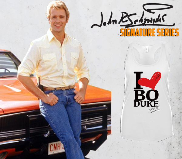 I Heart Bo Duke Still" White Tank Top Shirt