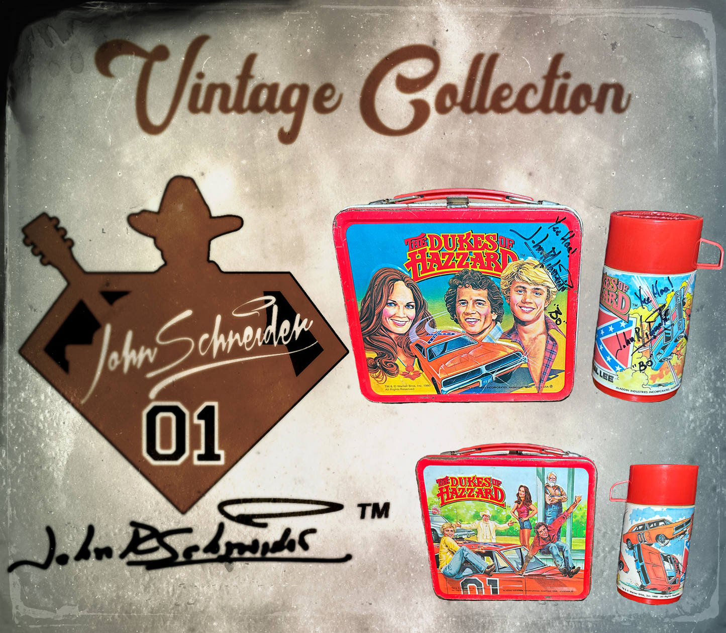 Vintage 1981 Dukes Of Hazzard Metal Lunch Box with Thermos