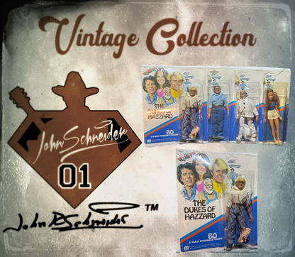 Vintage 1981 Mego 4 Pack Bo, Luke, Daisy, and Boss Hogg