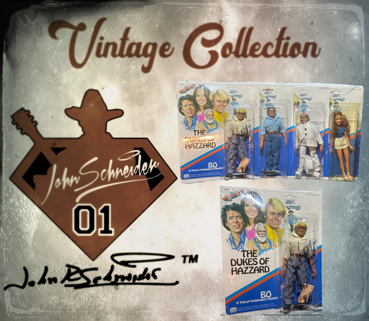 Vintage 1981 Mego 4 Pack Bo, Luke, Daisy, and Boss Hogg